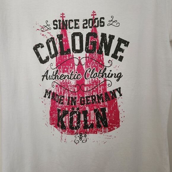 Koenig Reich Womens Cologne Germany Made in Germany White T-Shirt XL - Picture 3 of 5
